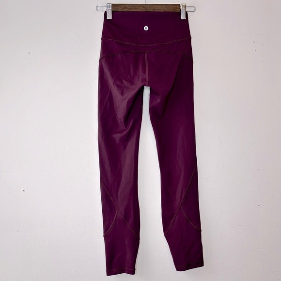 Lululemon In Movement 7/8 Tight *Everlux 25" Black Cherry Size 4 W5ANXS - Picture 9 of 12
